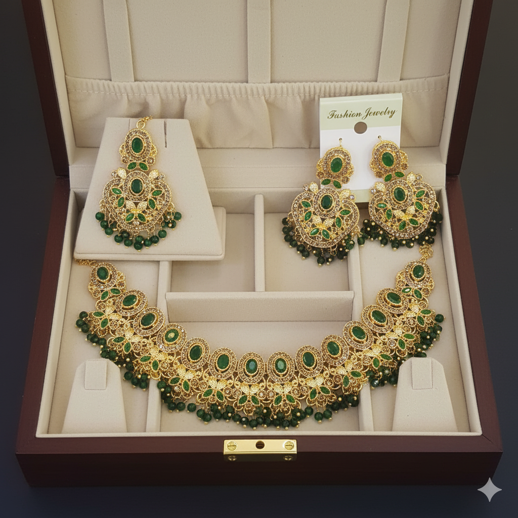 The Garden Jewel Collection: Vivid Red & Emerald Accessories