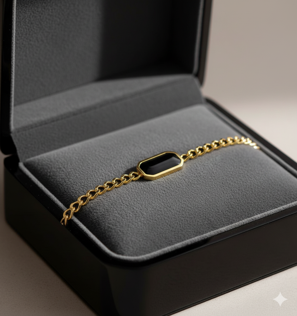 Gold-Toned Stainless Steel Cuban Chain Bracelet