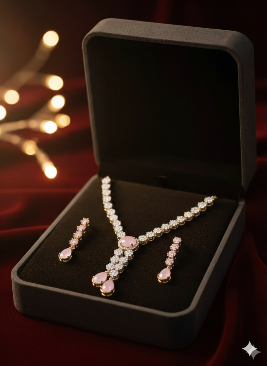 Chandelier Drop Necklace & Earring Sets in Vibrant Hues