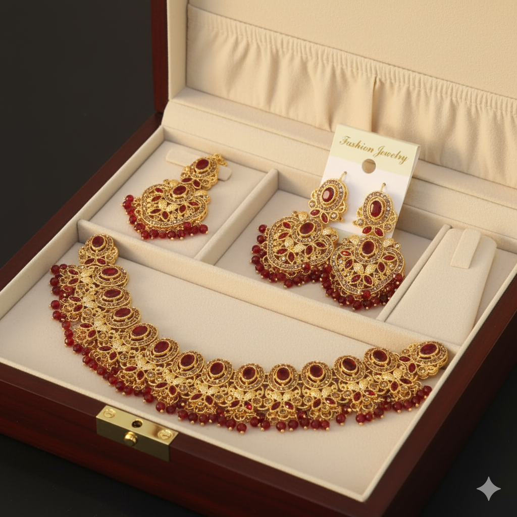 The Garden Jewel Collection: Vivid Red & Emerald Accessories