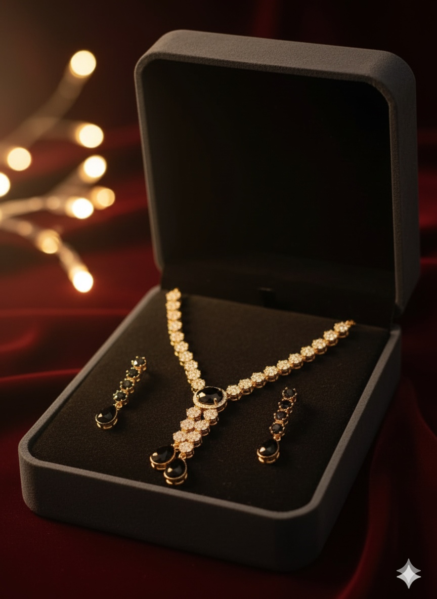 Chandelier Drop Necklace & Earring Sets in Vibrant Hues