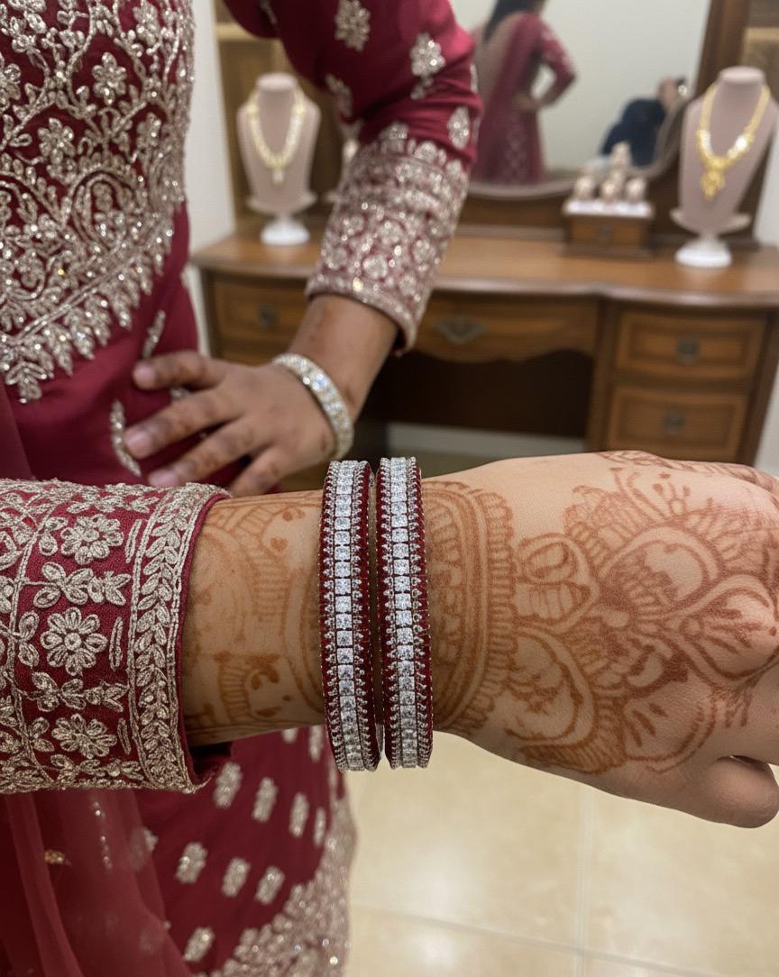 Luxury Baguette Cut CZ Bangle Set (Set of 2)