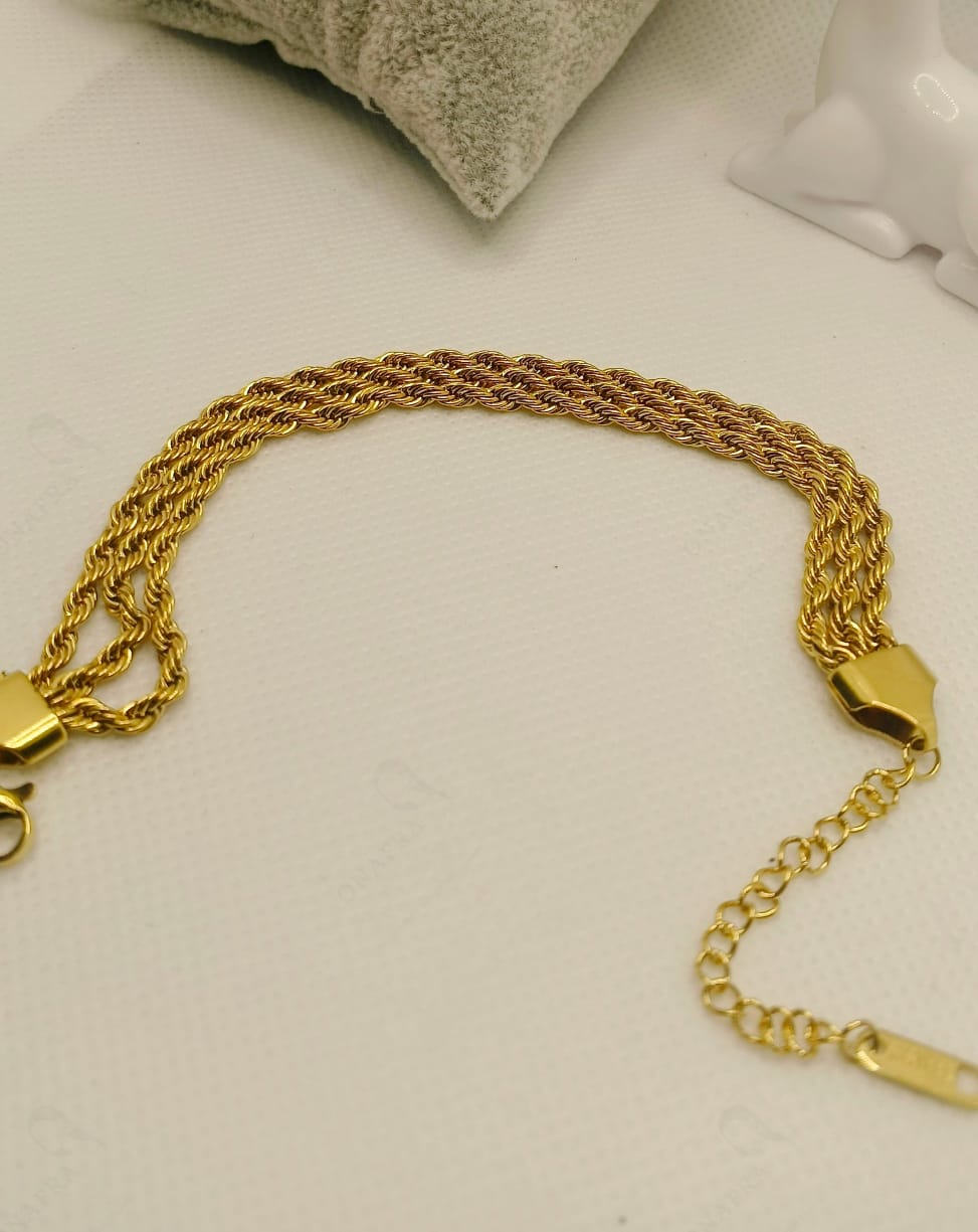 Bold Gold Tone Multilayer Mesh Bracelet